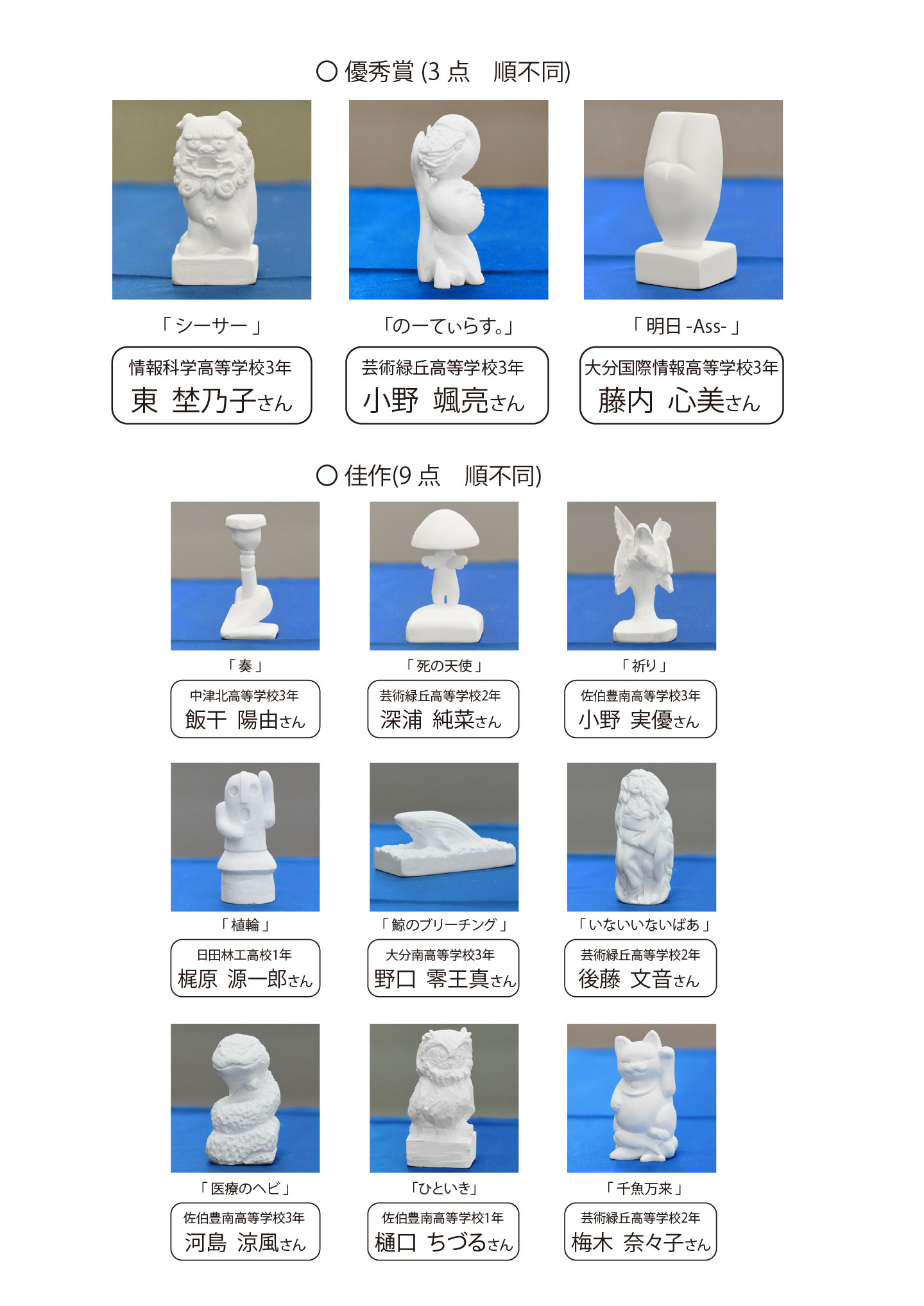TOS エンタープライズ　第3回大分県高校生彫刻コンテスト～歯っぴぃ Art Award～　チラシ２